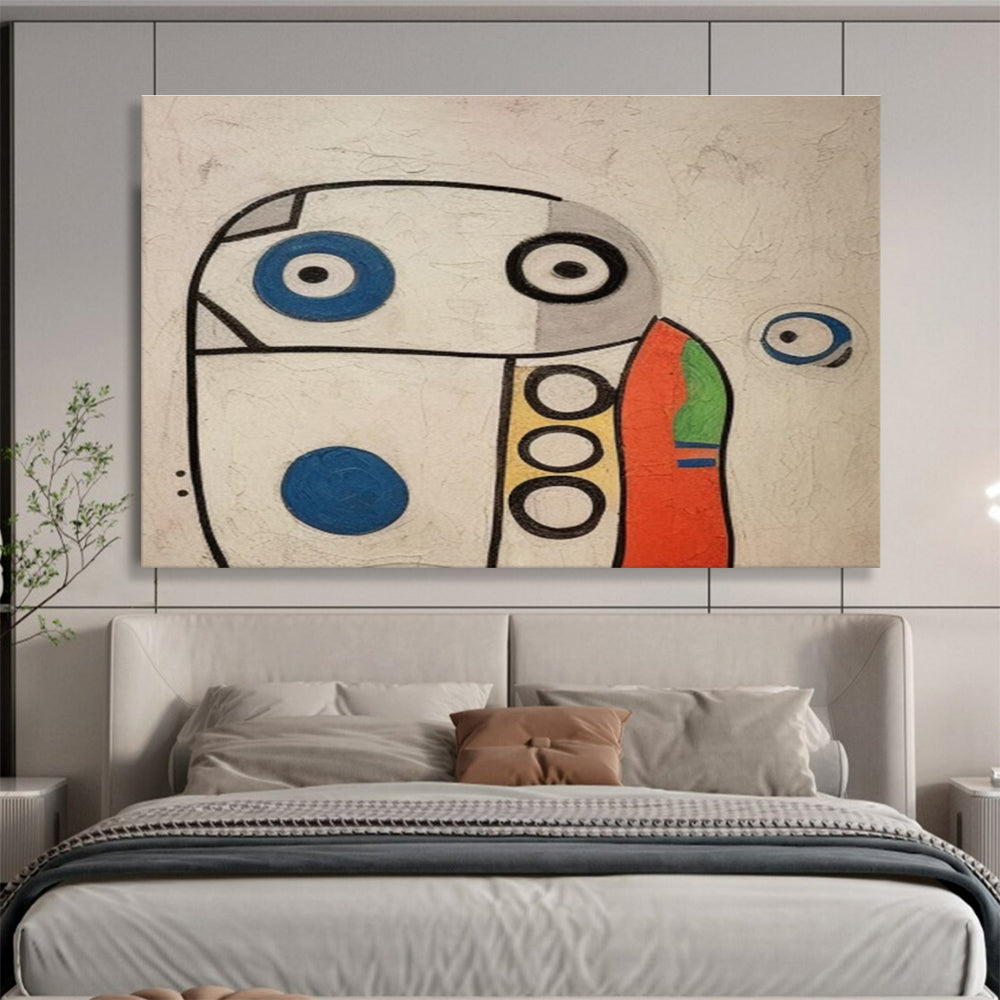 Handmade Art Colorful Geometric Abstract Character Art HPS163