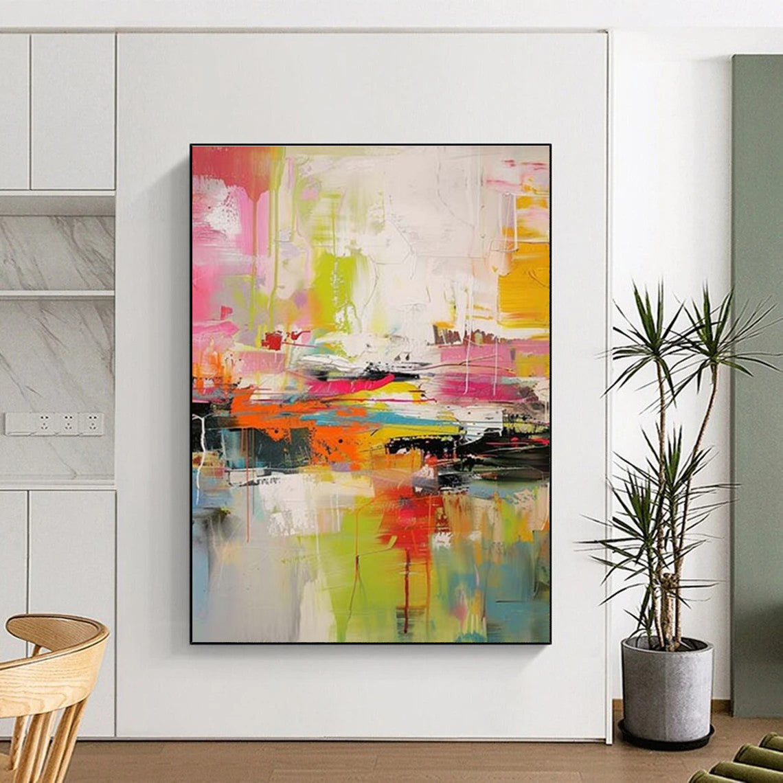 Oversized Abstract Wall Art Multicolor Abstract Expressionist Art DPS482