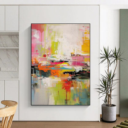 Oversized Abstract Wall Art Multicolor Abstract Expressionist Art DPS482