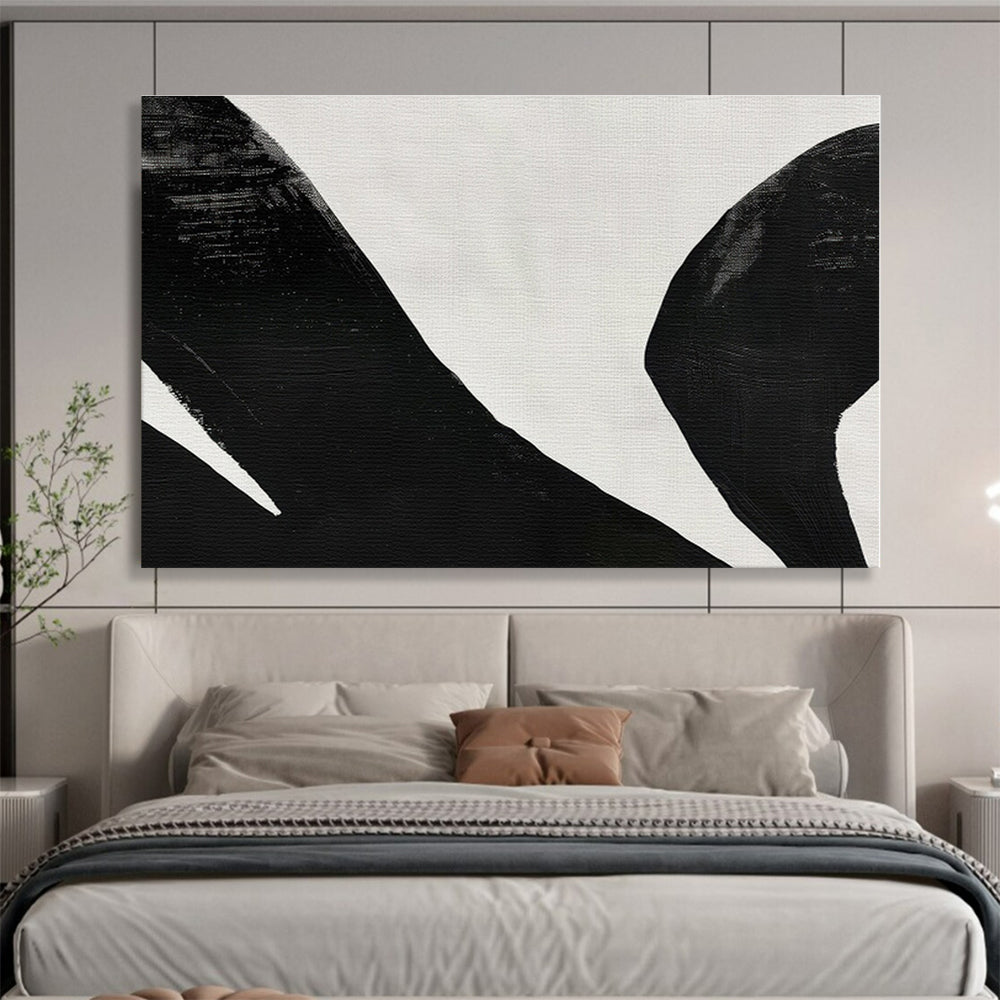 Cool Abstract Paintings Black & White Geometric Shapes Abstract On Canvas HPS048