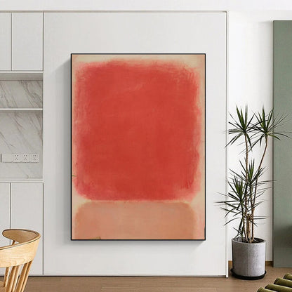 Minimalist Canvas Art - Red & Pink Monochrome Abstract Art with Soft Gradients PT610