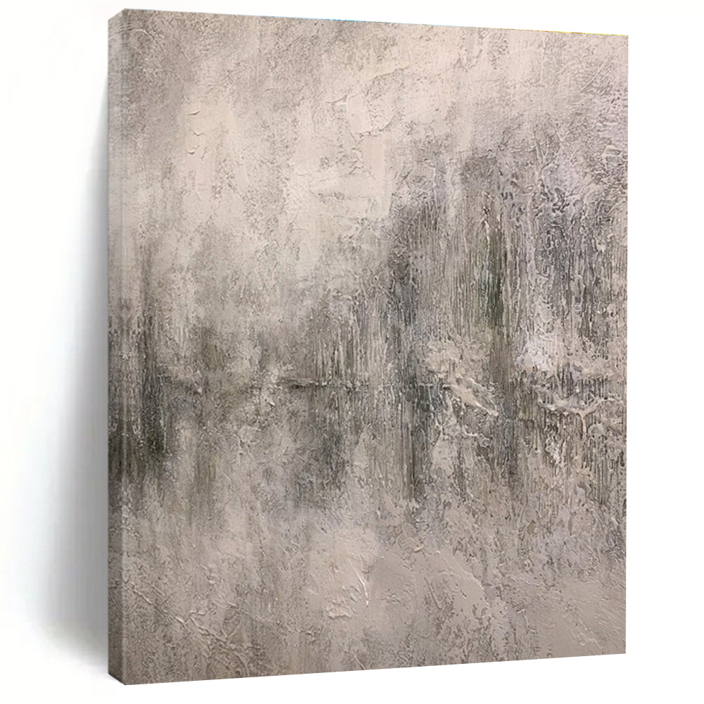 Large Size Gray Textured Abstract Art with Subtle Depth, Acrylic Modern Art Painting PT308