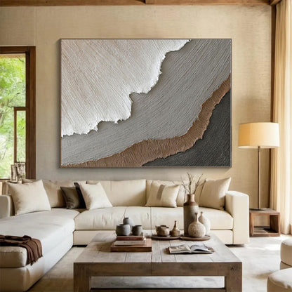 Handmade Art Neutral Tones Textured Abstract On Canvas HPS066