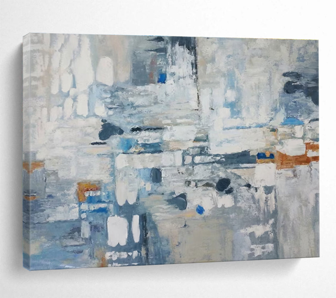 Cool Abstract Paintings Blue, Gray & Orange Abstract Urban Art HPS177