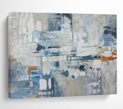 Cool Abstract Paintings Blue, Gray & Orange Abstract Urban Art HPS177
