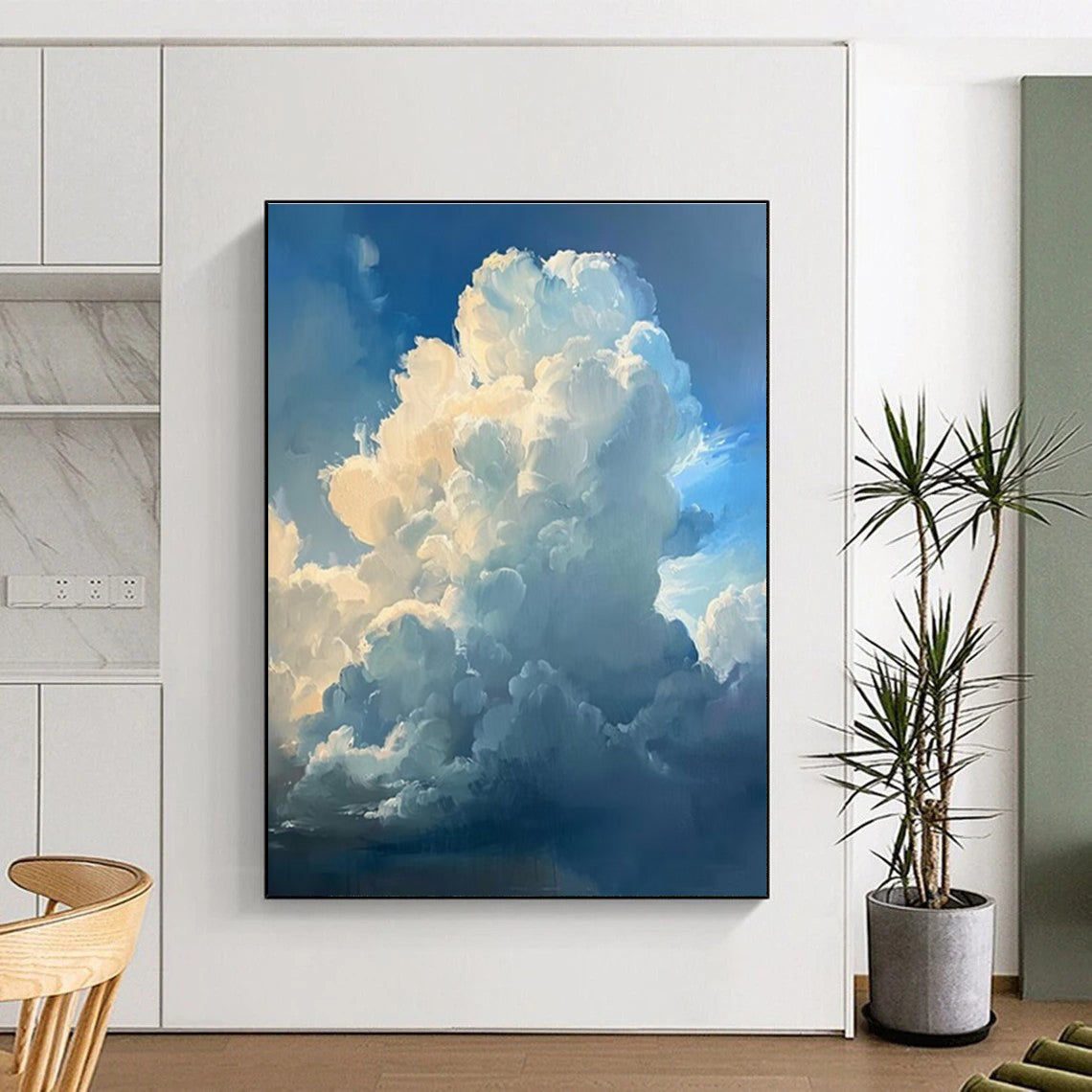 Big Painting Blue and White Cloud Abstract Sky Painting DPS442