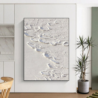 Unique Abstract Art White Textured Abstract Art PT744