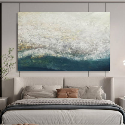 Hand-Painted Neutral Tones Textured Sea Abstract Painting On Canvas HPS081