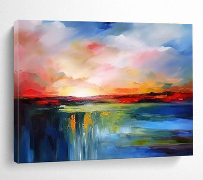 Buy Abstract Art Online Multicolor Abstract Sunset Landscape Art HPS369