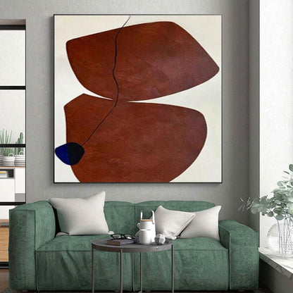 Unique Abstract Art Brown and Blue Organic Abstract Art PT689