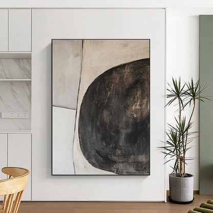 Unique Abstract Art Black and White Circular Abstract Art PT673