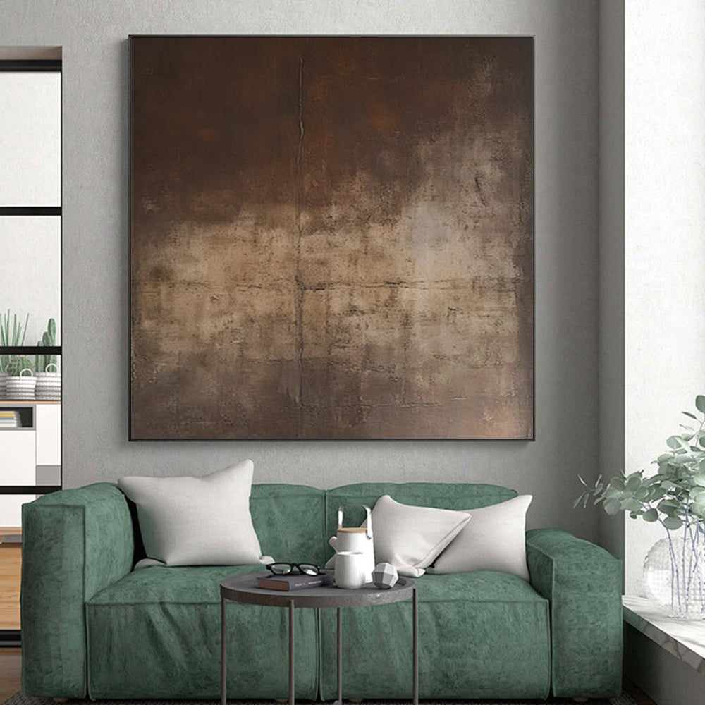 Hand Painting Brown Textured Abstract Art PT760