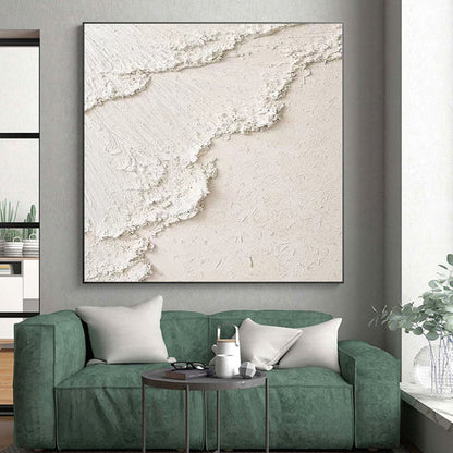 Acrylic Modern Art Paintings White Textured Abstract Painting On Canvas PT077