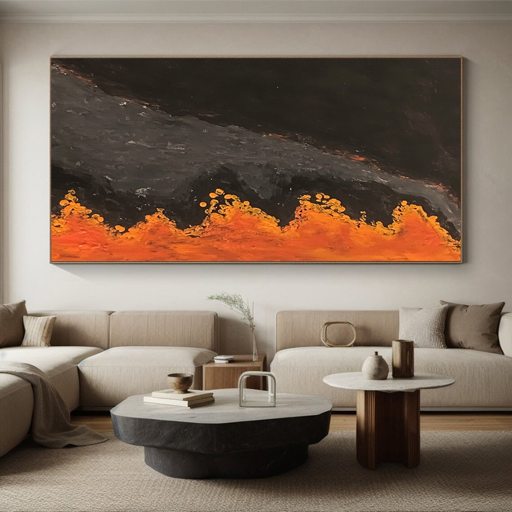 Black Orange Gray Abstract Art PT141