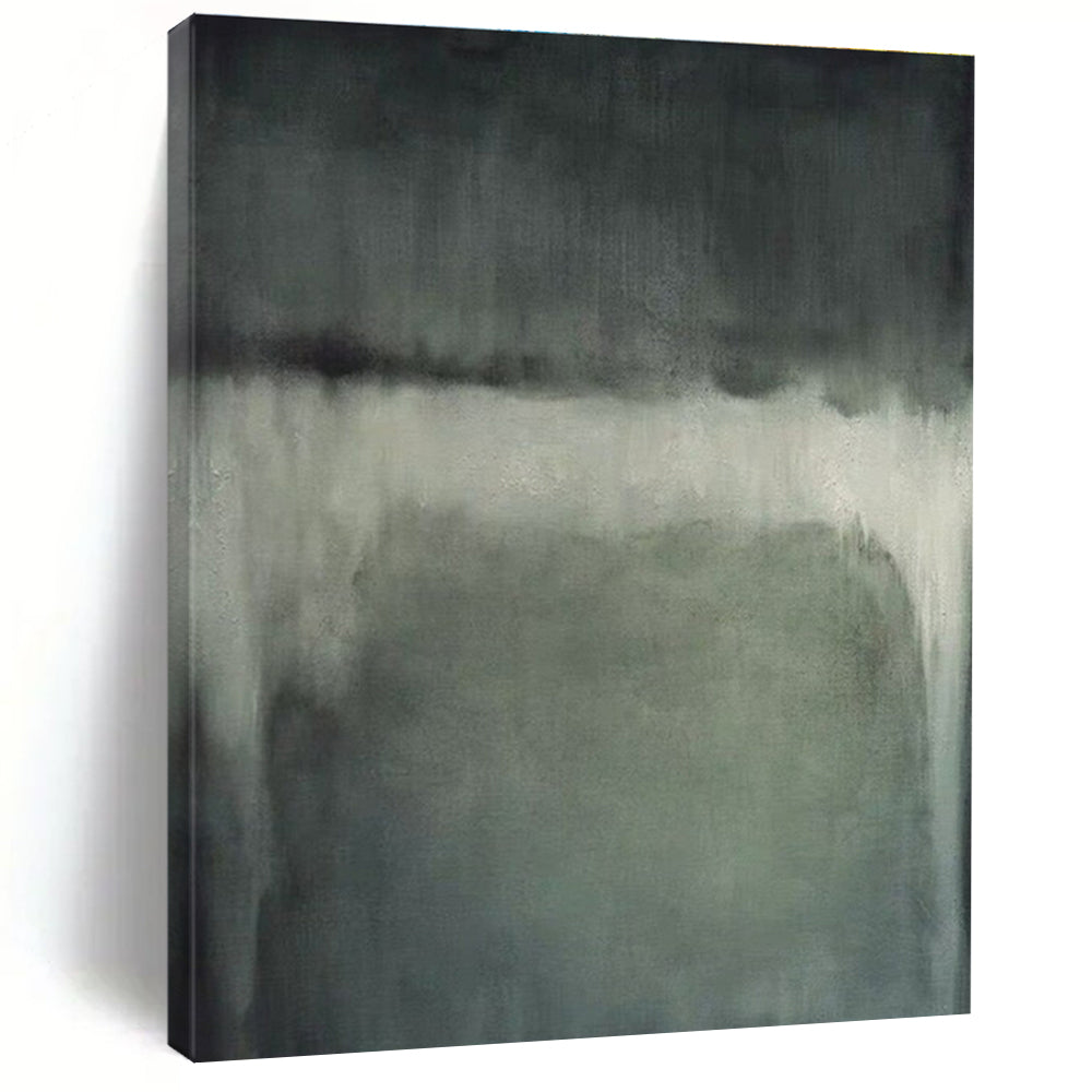 Minimalist Canvas Art Gray and White Abstract Misty Scene, Modern Art Acrylic PT531