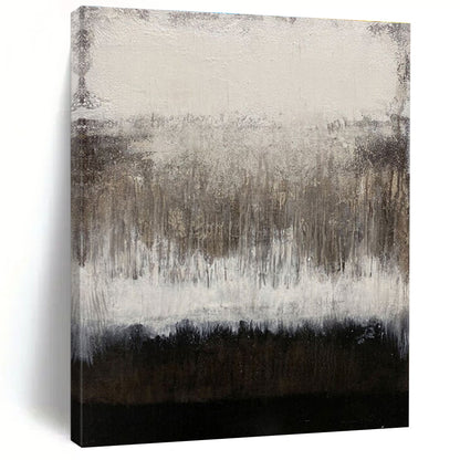 Oversized Abstract Wall Art Black, Brown, and White Textured Abstract Art PT699