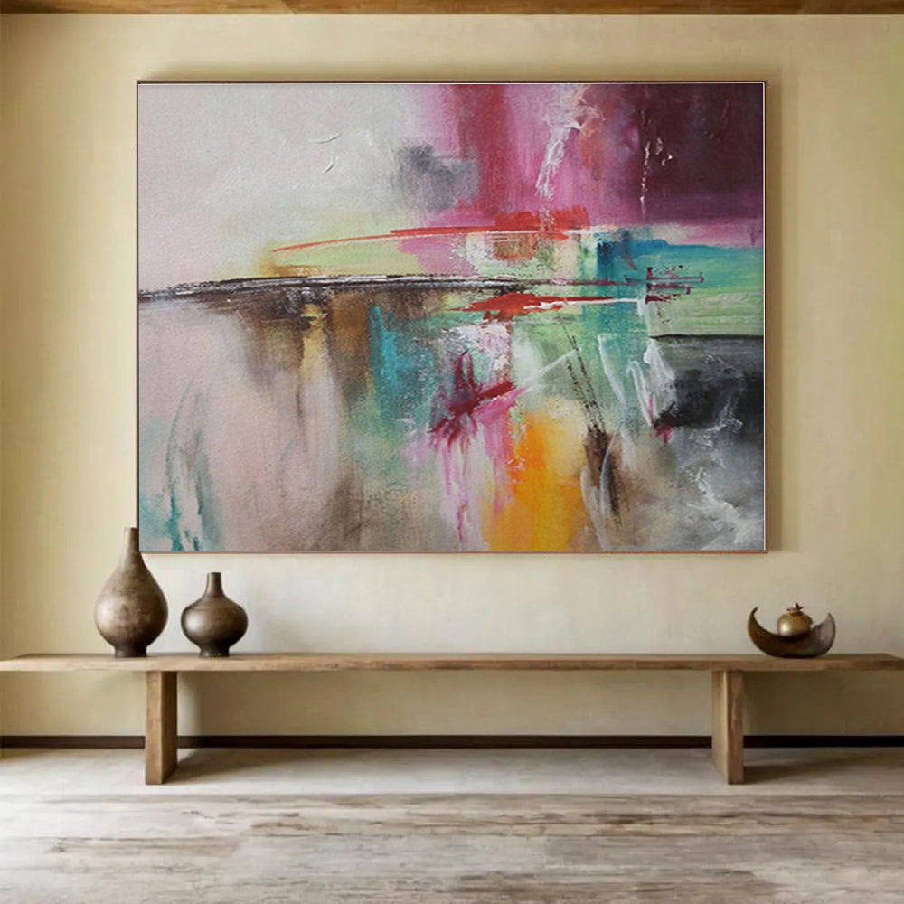 Oversized Abstract Wall Art Colorful Modern Art Acrylic On Canvas HPS005