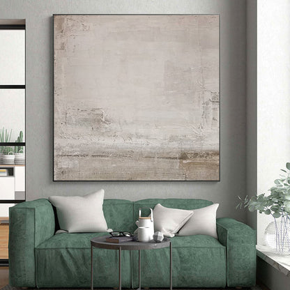 Minimalist Canvas Art in Beige and Gray Subtle Textures, Hand Painted Art PT304