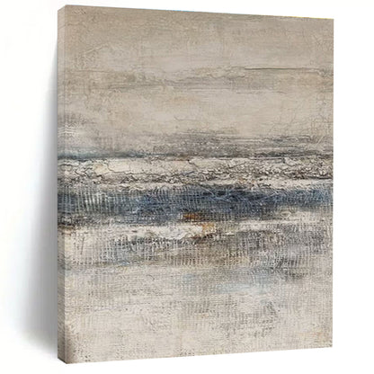 Large Contemporary Wall Art Gray, Beige, and Blue Textured Abstract Landscape Art DPS461
