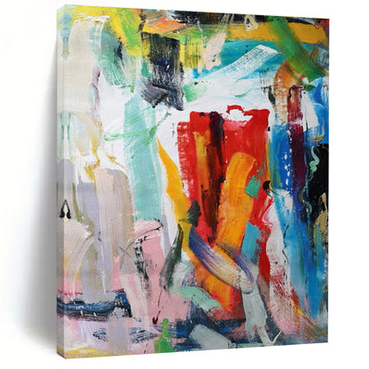 Large Size Multicolor Abstract Expressionist Acrylic Painting PT456