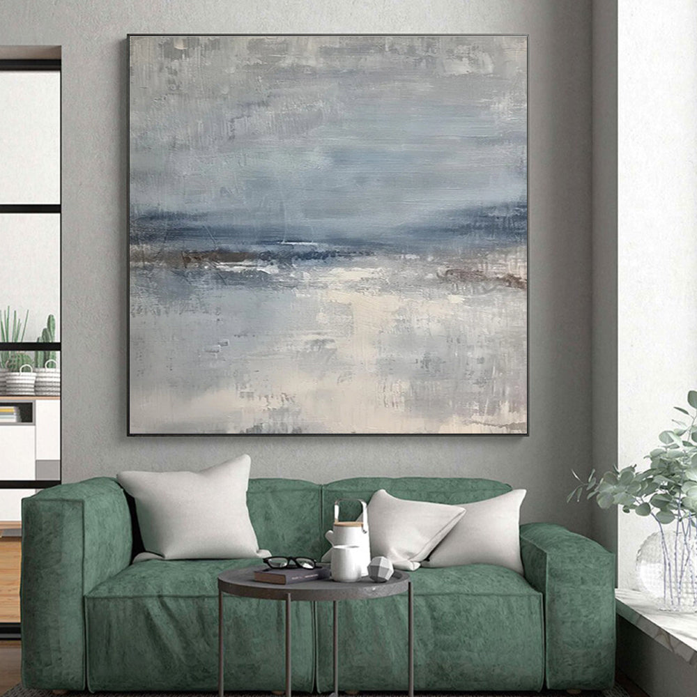 Acrylic Modern Art Paintings Blue Gray Abstract Landscape Art PT372