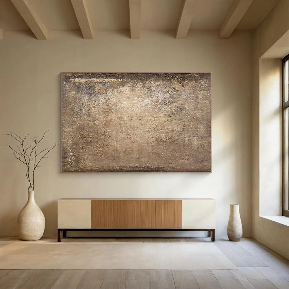Paintings For House Brown Textured Minimalist Abstract Art HPS340