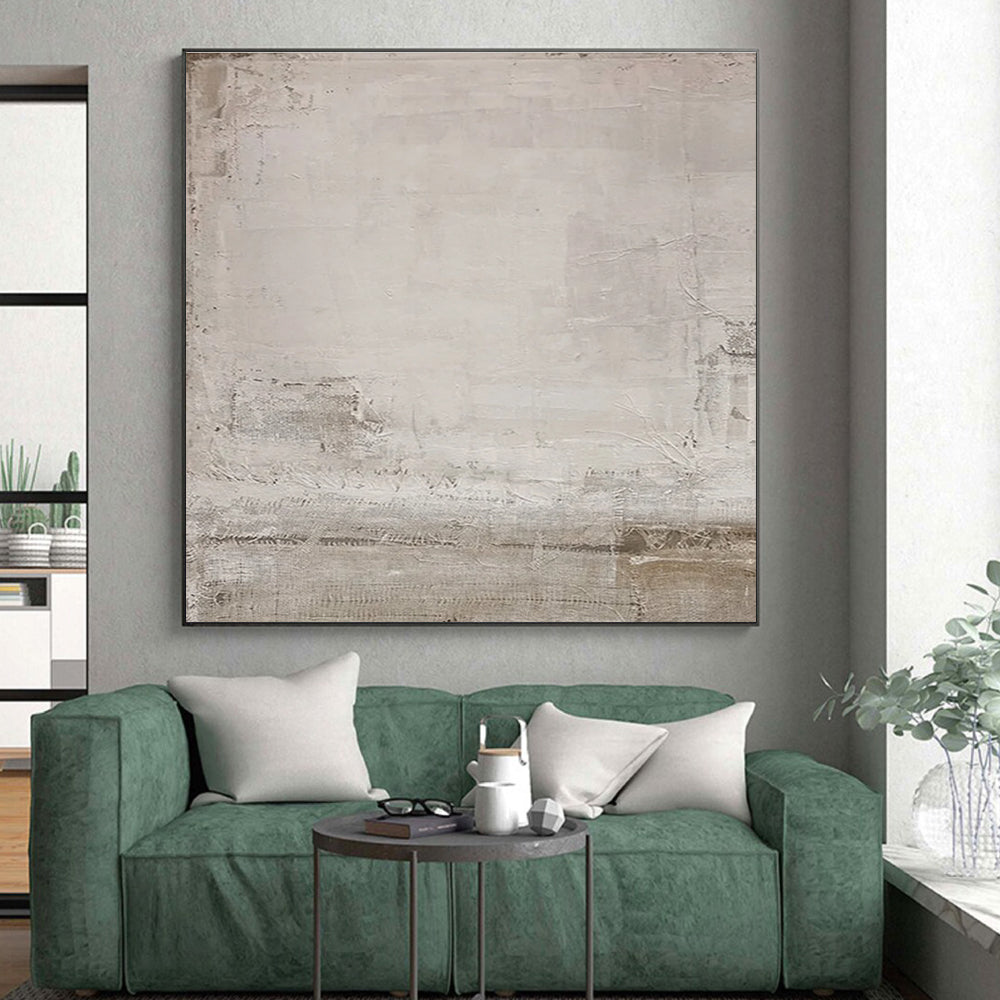 Minimalist Canvas Art in Beige and Grey Textured Neutrals PT222