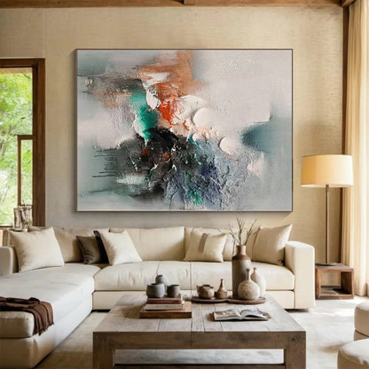 Acrylic Modern Art Paintings Multicolor Textured Abstract Painting On Canvas PT097
