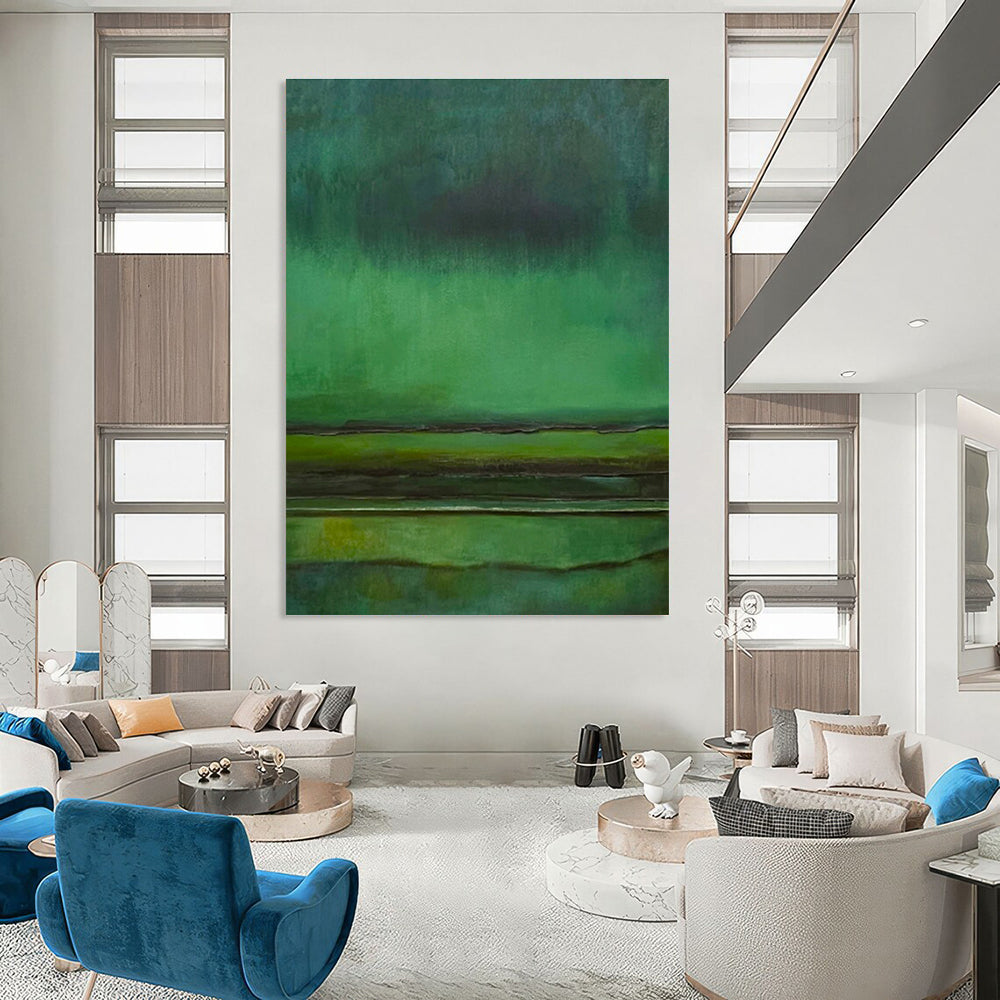 Cool Abstract Paintings Green Textured Abstract Landscape Art DPS463