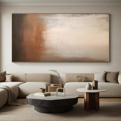 Paintings For House Beige Gray Abstract Textured Landscape Acrylic Painting PT480