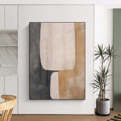 Oversized Abstract Wall Art Beige, Gray, and Brown Abstract Art PT669