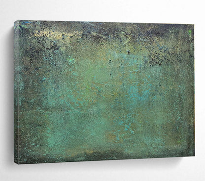 Hand-Painted Teal & Earthy Tones Textured Abstract Painting On Canvas HPS121