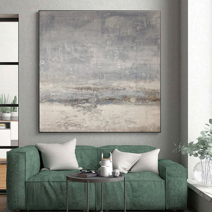 Hand Painted Art in Grey and Beige Abstract Textural Layers PT223