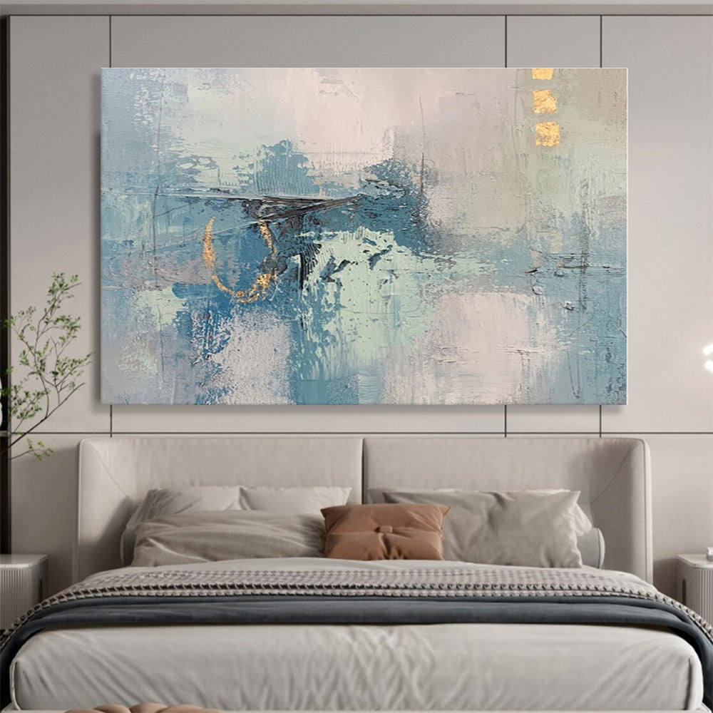 Unique Abstract Art Blue & Gray Textured Abstract Painting On Canvas HPS133