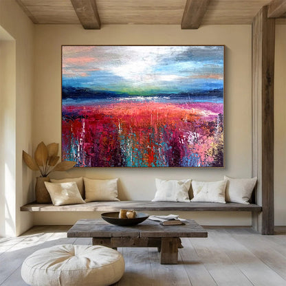Large Contemporary Wall Art Colorful Landscape Abstract On Canvas HPS008