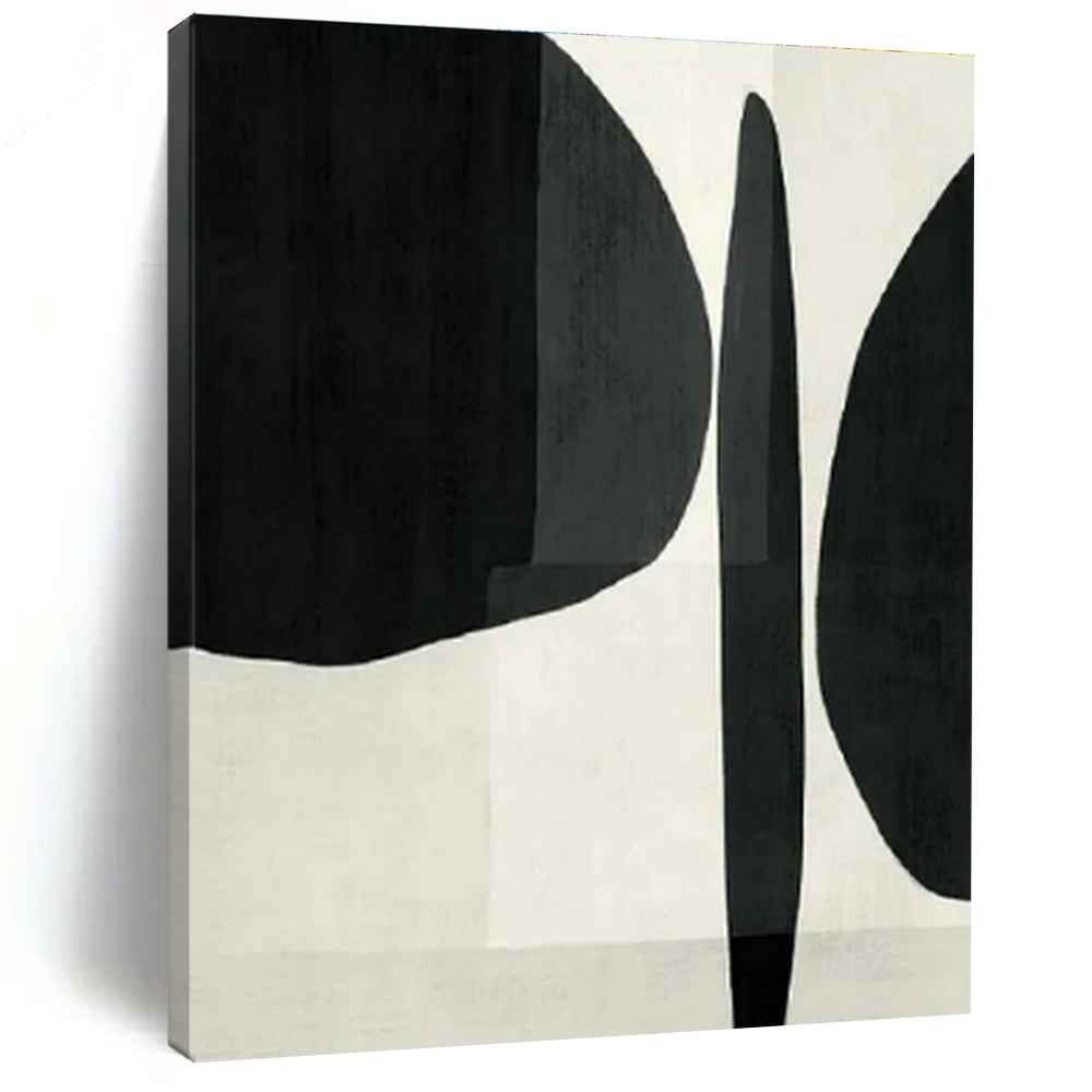 Modern Art Acrylic Black and White Geometric Abstract Art PT778