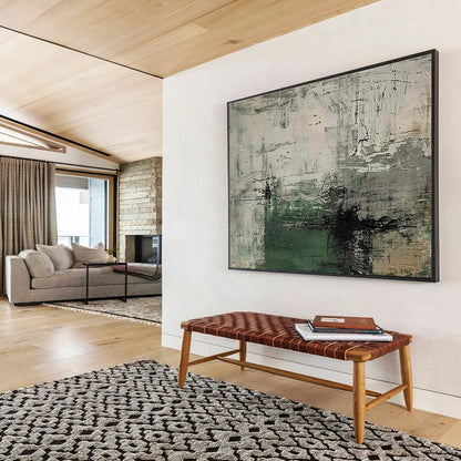 Buy Abstract Art Online Green, Gray, and Black Textured Abstract Urban Art HPS359