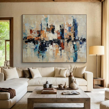 Paintings For House Multicolor Abstract Cityscape with Reflection HPS310