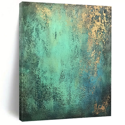 Affordable Large Abstract Wall Art, Teal Gold Abstract Textured Art PT178