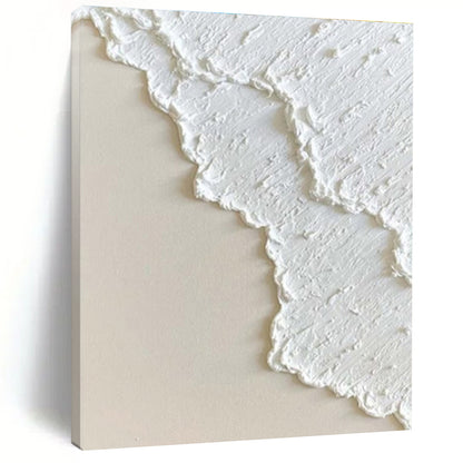 Hand-Painted White Textured Minimalist Abstract Art PT337