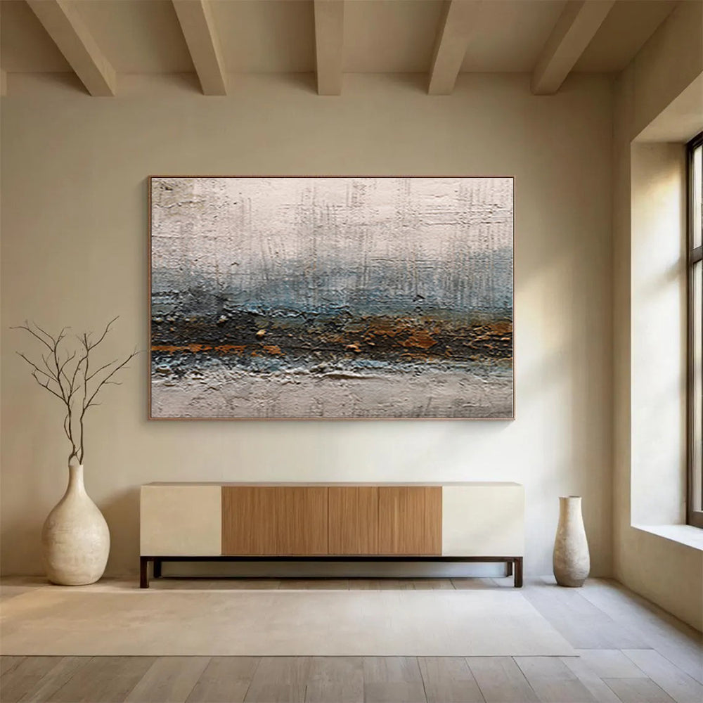 Hand Painted Art Neutral Tones Textured Landscape Abstract Painting On Canvas HPS095