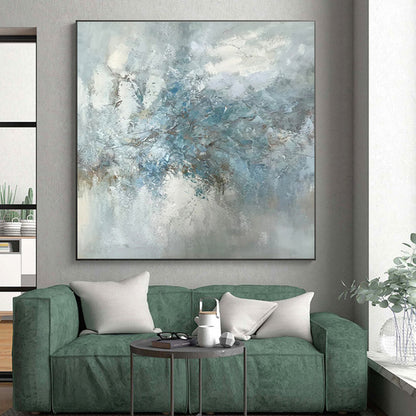 Acrylic Modern Art Paintings Blue Gray Textured Abstract Landscape Art PT392
