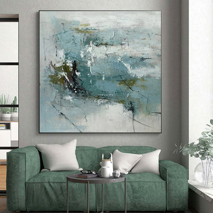 Acrylic Modern Art Paintings Blue Gray Green Abstract Art PT422