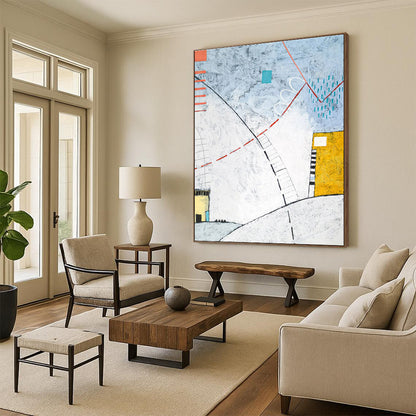 Hand Painting Multicolor Geometric Abstract Art PT821