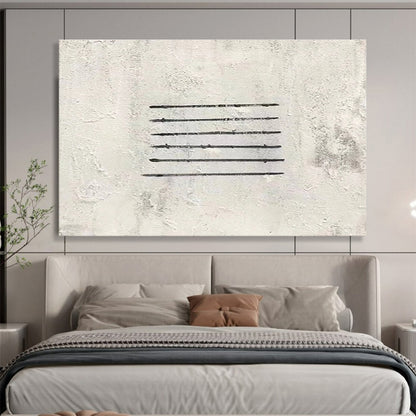 Cool Abstract Paintings Black & White Linear Minimalist Art HPS230