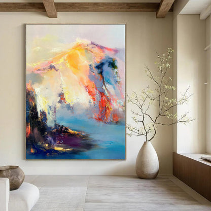 Unique Abstract Art Colorful Mountain and Water Abstract Acrylic Painting DPS421