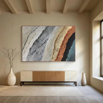 Hand Painted Art Earthy Tones Textured Abstract Painting On Canvas HPS125