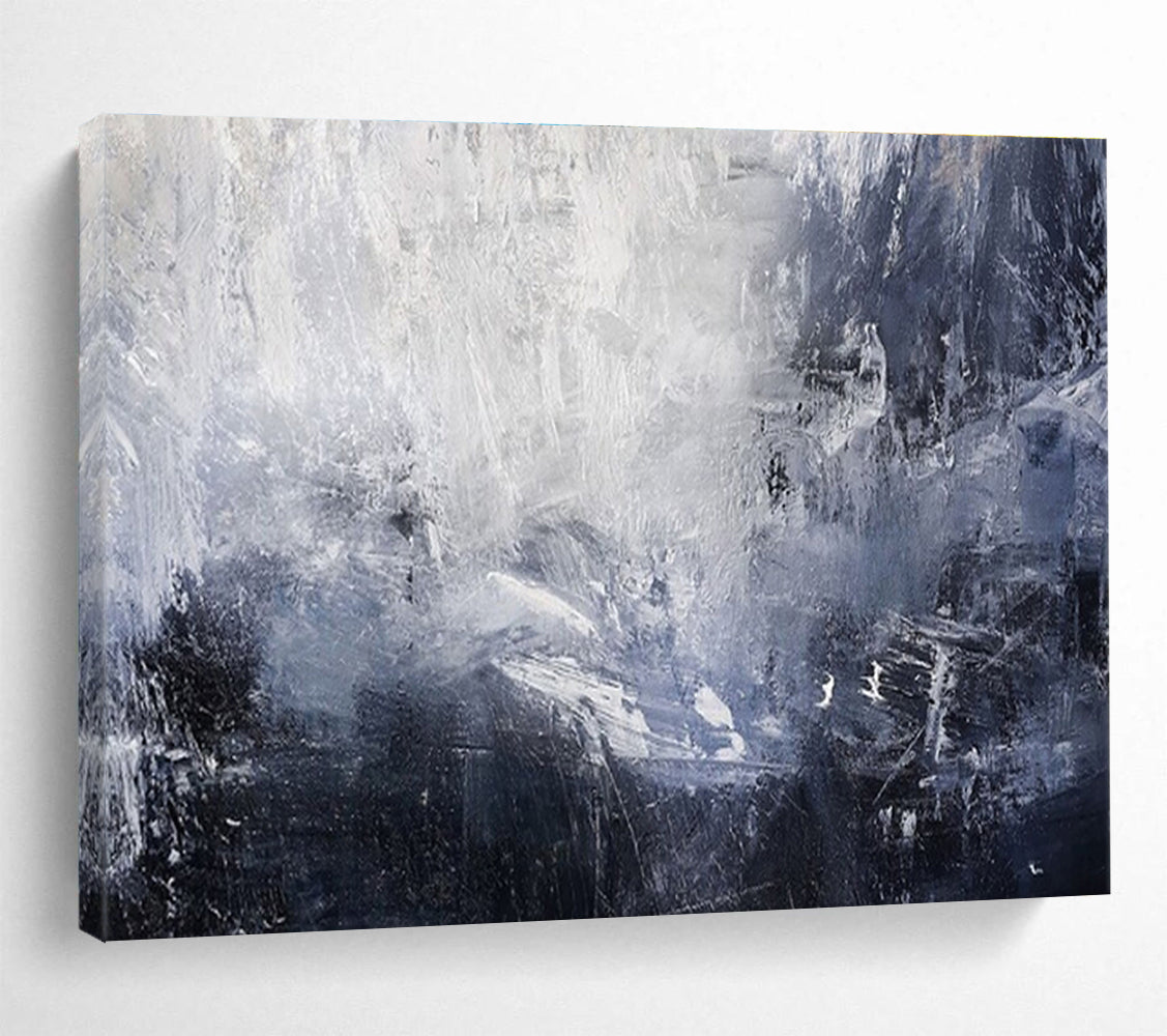 Cool Abstract Paintings Gray and White Textured Abstract Art HPS388