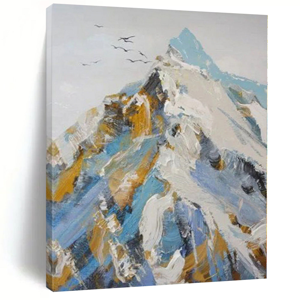 Hand Painting Colorful Mountain with Birds Acrylic Modern Art Painting DPS417