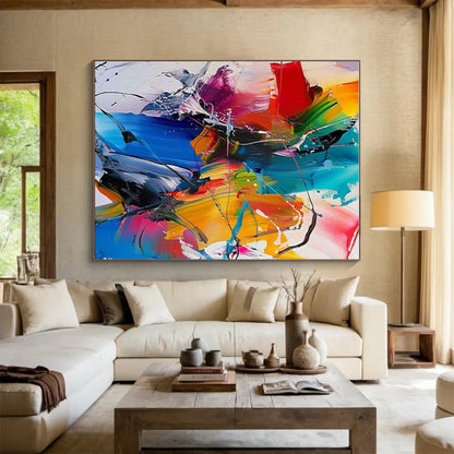 Large Size Multicolor Energetic Abstract Art PT365